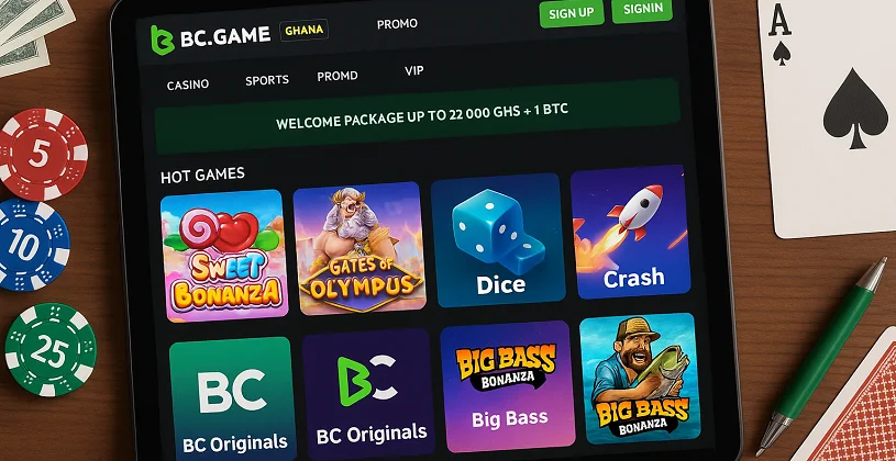 BC Game online casino games available in Ghana